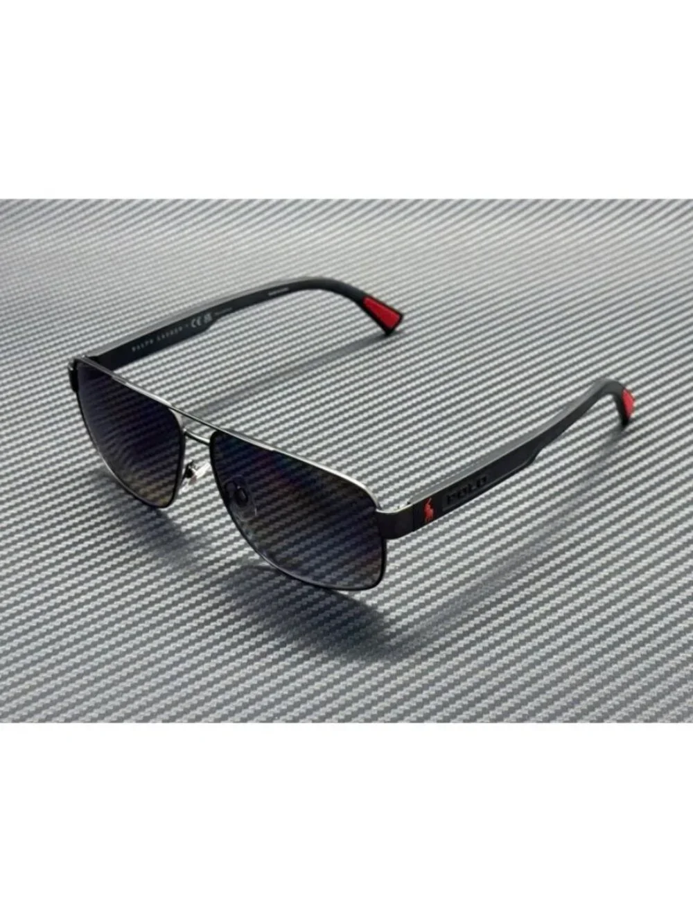 New Polo Ralph Lauren Men Semishiny Gunmetal Sunglasses -13-150